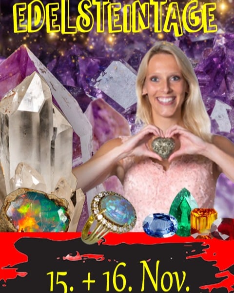 Wo? 
📍In Köln´s "guter Stube" - dem Gürzenich Köln✨
Wir freuen uns auf euren Besuch😍
Bitte am Sonntag die geänderten Öffnungszeiten beachten. Aufgrund des Volkstrauertag dürfen wir am 16.11.205 nur von 13-18 Uhr öffnen.
Samstag wie gewohnt von 11-18 Uhr😊
👩❤️👩 KInder bis 14 Jahre haben in Begleitung eines Erwachsenen FREIEN EINTRITT🌟
#EdelsteintageKöln #GürzenichKöln #Familienevent #Edelsteine #Mineralien #Fossilien #Schmuck #Geodenknacken #Edelsteinenergie #Mineralienmesse #Kristalle  #VeranstaltungenKöln