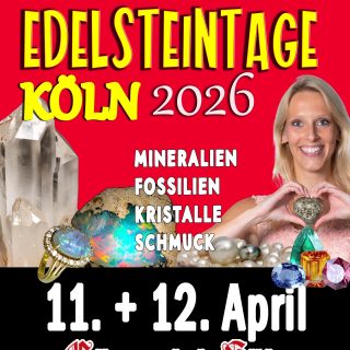 ✨ Edelsteintage Köln ✨
Die Vorfreude steigt! 💎
Am 11. & 12.04.2026 verwandelt sich der Gürzenich in Köln in ein funkelndes Paradies für alle, die Mineralien, Edelsteine, Fossilien und besonderen Schmuck lieben.
Entdecke einzigartige Fundstücke, lass dich inspirieren und genieße ein Wochenende voller Glanz & Naturwunder! ✨
💥 **Wieder mit dabei: das beliebte Geoden-Knacken!**
Beim letzten Mal heiß begehrt – jetzt könnt ihr erneut selbst Hand anlegen und eure eigene **Geode öffnen**. Jede ist ein echtes Naturwunder und voller funkelnder Überraschungen! 🪨✨
👫 Kinder bis 14 Jahre haben in Begleitung eines Erwachsenen freien Eintritt
#Edelsteintage #Köln #Gürzenich #Edelsteine #Mineralien #Fossilien #Schmuck #Familienevent #Geodenknacken #crystalevents @guerzenichkoeln